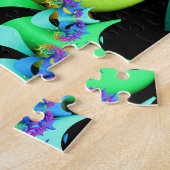 虹の螺線形のフラクタルの芸術 ジグソーパズル (側面)