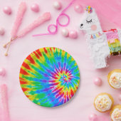 虹の螺線形の絞り染め ペーパープレート (パーティー)