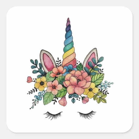 虹の角で一角閃光 スクエアシール (正面)