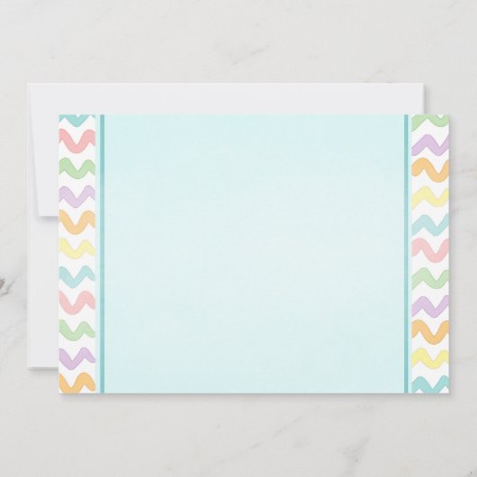 虹の誕生日のパーティの招待状の女の子の雲 招待状 (裏面)