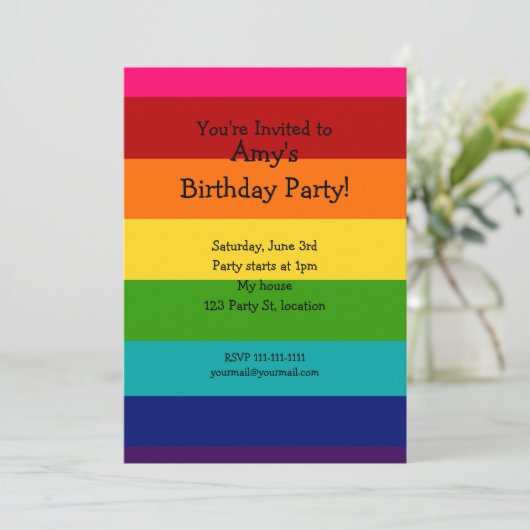 虹の誕生日の招待 招待状 (スタンド正面)