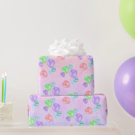 虹の誕生日バルーン ラッピングペーパー