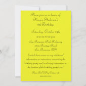 虹の誕生日パーティーの招待 招待状 (裏面)