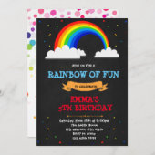 虹の誕生日パーティー招待状 招待状 (正面/裏面)
