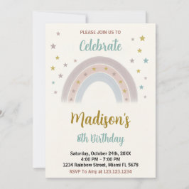 虹の誕生日招待状 招待状