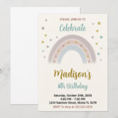 虹の誕生日招待状 招待状 (正面/裏面)