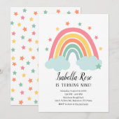 虹の誕生日招待状 招待状 (正面/裏面)