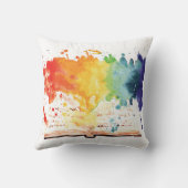 虹の読書の本の隅の装飾用クッション クッション (裏面)