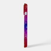 虹の象の皮の革のドロップ付きオプション iPhone 15ケース (左側面)