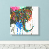 虹の象 キャンバスプリント (インサイチュ (ウッドフロア))