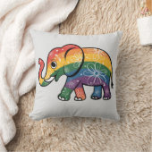 虹の象 クッション (ブランケット)