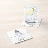 虹の赤ちゃんカラフルシャワー付き可愛い象 ペーパーコースター (インサイチュ)