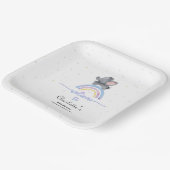 虹の赤ちゃんカラフルシャワー付き可愛い象 ペーパープレート (傾斜あり)