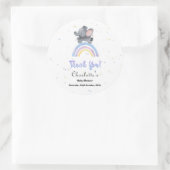 虹の赤ちゃんカラフルシャワー付き可愛い象 ラウンドシール (バッグ)