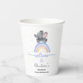 虹の赤ちゃんカラフルシャワー付き可愛い象 紙コップ (裏面)