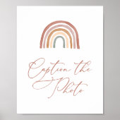 虹の赤ちゃんシャワーのキャプション写真の看板 ポスター (正面)