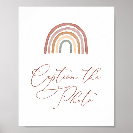 虹の赤ちゃんシャワーのキャプション写真の看板 ポスター (正面)