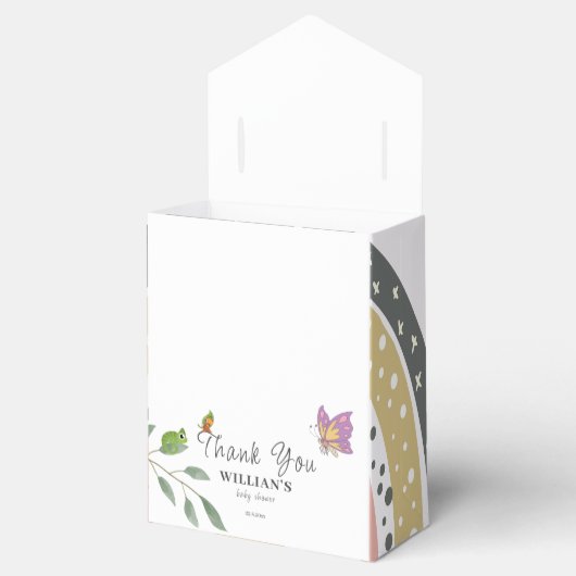 虹の赤ちゃんシャワーの上のジャングルありがとう フェイバーボックス (オープン)