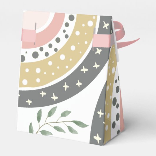 虹の赤ちゃんシャワーの上のジャングルありがとう フェイバーボックス (裏面サイド)