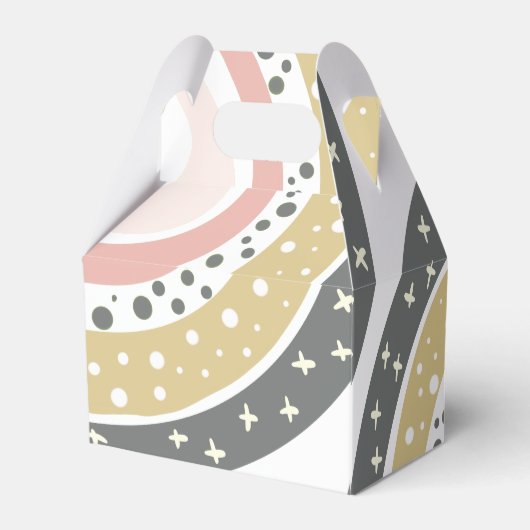 虹の赤ちゃんシャワーの上のジャングルありがとう フェイバーボックス (裏面サイド)