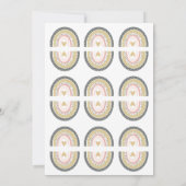 虹の赤ちゃんシャワーの上のジャングル 招待状 (裏面)