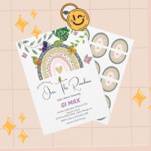 虹の赤ちゃんシャワーの上のジャングル