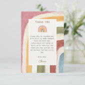 虹の赤ちゃんシャワーの下Bohoありがとう サンキューカード (スタンド正面)