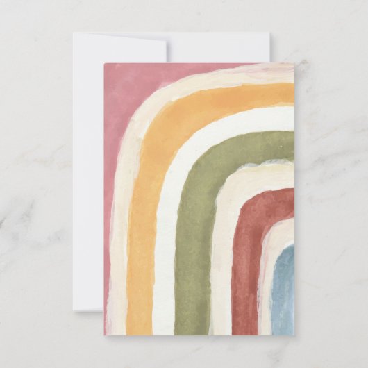 虹の赤ちゃんシャワーの下Bohoありがとう サンキューカード (裏面)