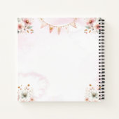 虹の赤ちゃんシャワーノートと魔法のユニコーン ノートブック (裏面)