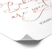 虹の赤ちゃんシャワーベビーは甘いサイン ポスター (角)