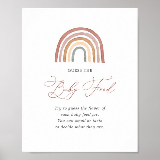 虹の赤ちゃんシャワー推測ベビー食品の看板 ポスター (正面)