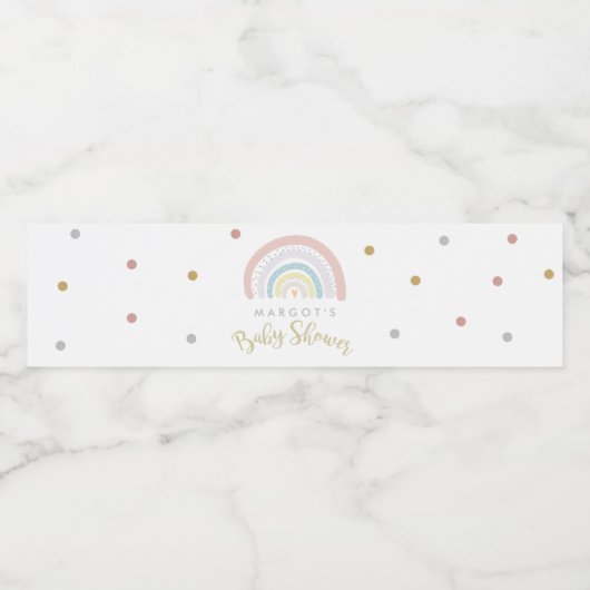 虹の赤ちゃんシャワー男女兼用 ペットボトルラベル (シングルラベル)