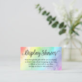 虹の赤ちゃんシャワー表示シャワー挿入カード 名刺 (スタンド正面)