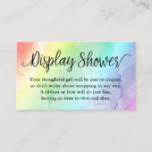 虹の赤ちゃんシャワー表示シャワー挿入カード 名刺 (正面)