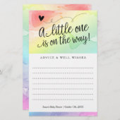 虹の赤ちゃんシャワー、男女兼用アドバイスの願い (正面/裏面)