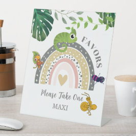 虹の赤ん坊のシャワーの上のジャングル 台座サイン