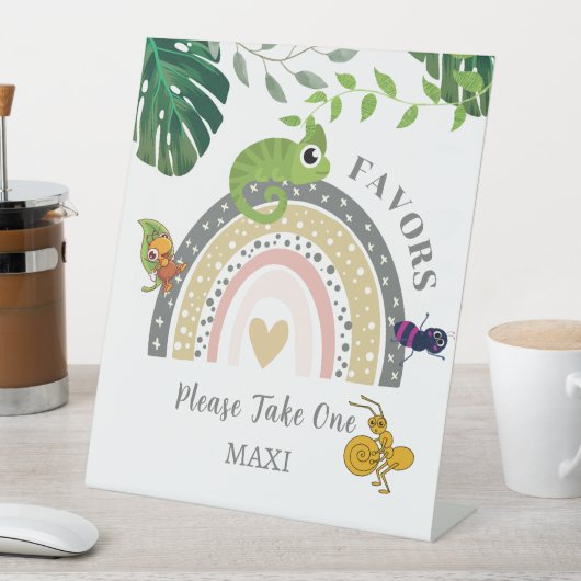 虹の赤ん坊のシャワーの上のジャングル 台座サイン (インサイチュ)