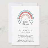 虹の赤ん坊のシャワー男女兼用を少し越えて 招待状 (正面)