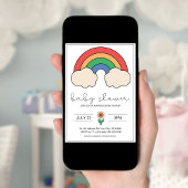 虹の赤ん坊のシャワー男女兼用、 招待状