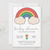 虹の赤ん坊のシャワー男女兼用、 招待状 (正面)