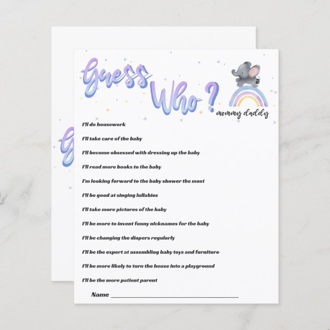 虹の赤カラフルちゃんシャワーゲーム付き象 (正面/裏面)