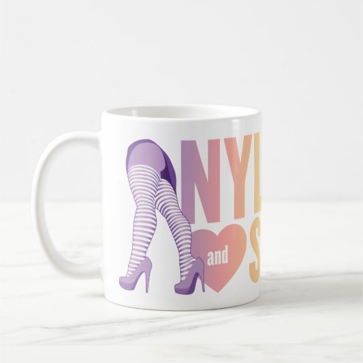 虹の足のロゴのマグ コーヒーマグカップ (左)