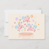 虹の跳ねるユニコーンの子供の誕生日 サンキューカード (裏面)