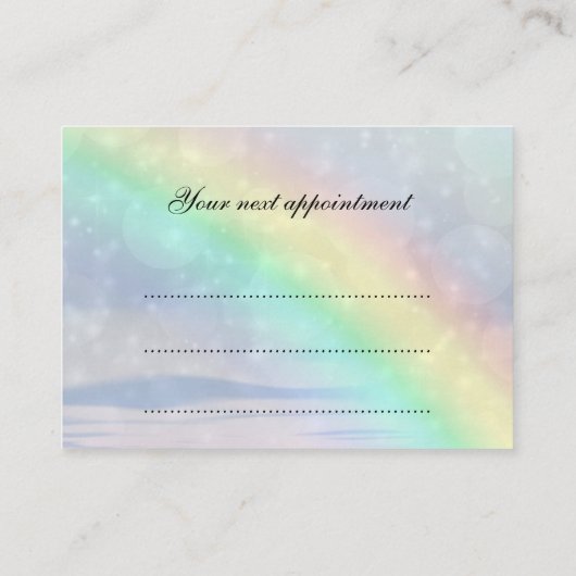 虹の輝きのアポイントメントカード 予約カード (裏面)