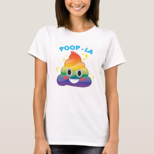 虹の輝きのウンチのEmojiのウンチLAのワイシャツ Tシャツ