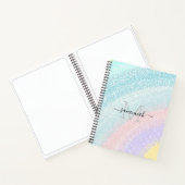 虹の輝きカラフル モノグラム スケッチブック ノートブック (内部)
