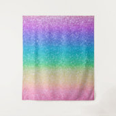 虹の輝きスパークル誕生日パーティー背景 タペストリー (正面)