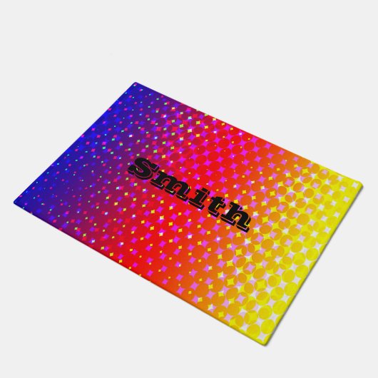 虹の輝きパターン ドアマット (アングル)