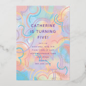 虹の輝き 箔招待状 (正面)