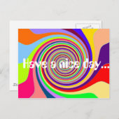 虹の輝サイケデリックく渦が素敵な日を持つ ポストカード (正面/裏面)